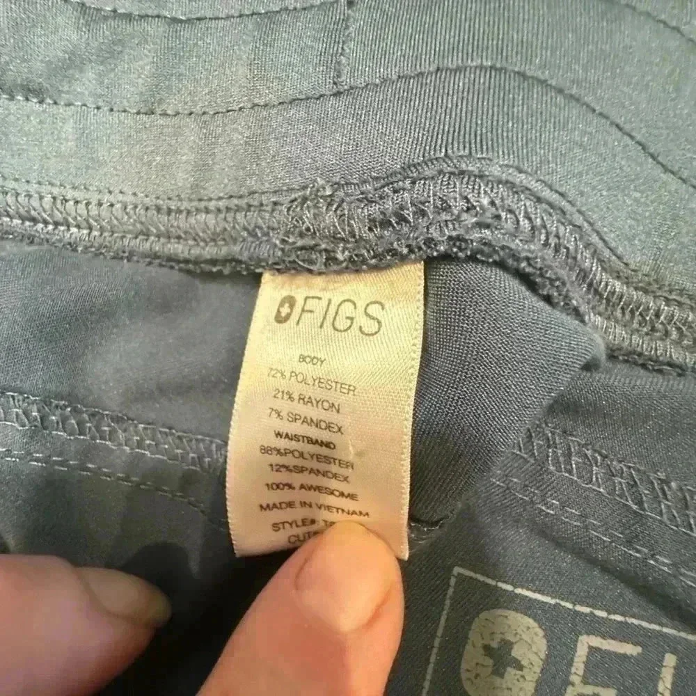 Figs technical collection scrub pants navy stretch tie waist size large